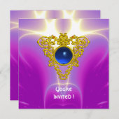 CELTIC HEART, helder blauw, paars violet roze Kaart (Voorkant / Achterkant)