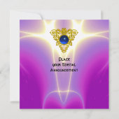 CELTIC HEART, helder blauw, paars violet roze Kaart (Achterkant)