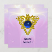 CELTIC HEART, helder blauw, roze violet goud Kaart (Voorkant / Achterkant)