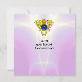 CELTIC HEART, helder blauw, roze violet goud Kaart (Achterkant)