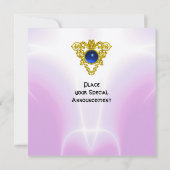 CELTIC HEART, helder blauw, roze violet goud Kaart (Achterkant)