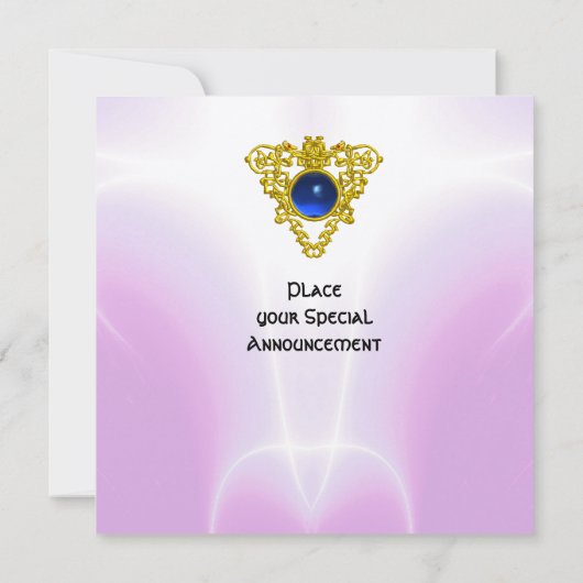 CELTIC HEART, helder blauw, roze violet goud Kaart (Achterkant)