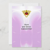 CELTIC HEART, helder rood, roze violet goud Kaart (Achterkant)