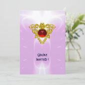 CELTIC HEART, helder rood, roze violet goud Kaart (Staand voorkant)