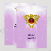 CELTIC HEART, helder rood, roze violet goud Kaart (Voorkant / Achterkant)