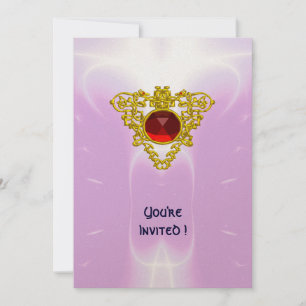 CELTIC HEART, helder rood, roze violet goud Kaart