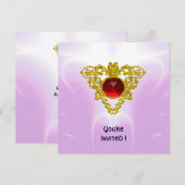 CELTIC HEART, helder rood, roze violet goud Kaart (Voorkant / Achterkant)