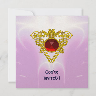 CELTIC HEART, helder rood, roze violet goud Kaart