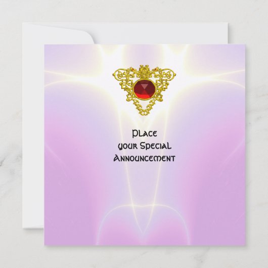 CELTIC HEART, helder rood, roze violet goud Kaart (Achterkant)