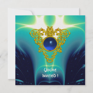 CELTIC HEART heldere blauwe, gele champagne Kaart