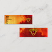 CELTIC HEART JEWEL GOLDEN KNOTS, ROOD RUBY GEMSTON MINI VISITEKAARTJE (Voorkant / Achterkant)