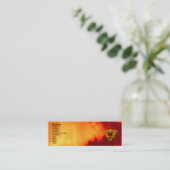 CELTIC HEART JEWEL GOLDEN KNOTS, ROOD RUBY GEMSTON MINI VISITEKAARTJE (Staand voorkant)