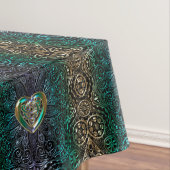 Celtic Heart Mandala in Green and Gold Original Tafelkleed (Voorbeeld)