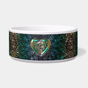 Celtic Heart Mandala in Green and Gold Original Voerbakje