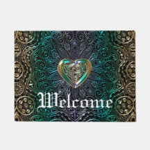 Celtic Heart Mandala in Green Gold