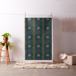 Celtic Heart Mandala in Green Gold Stof