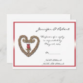 Celtic Heart met een Red Rose Response Card RSVP Kaartje (Voorkant / Achterkant)