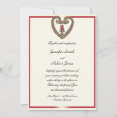 Celtic Heart met een uitnodiging voor een rood-roz (Voorkant)