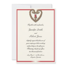 Celtic Heart met een uitnodiging voor een rood-roz