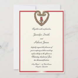 Celtic Heart met een uitnodiging voor een rood-roz