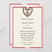 Celtic Heart met een uitnodiging voor een rood-roz (Voorkant / Achterkant)