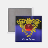 Celtic Heart met Red Ruby Magneet (Voorkant / Achterkant)