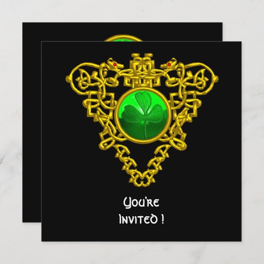 CELTIC HEART MET SHAMROCK ST PATRICK'S DAY PARTY KAART (Voorkant / Achterkant)