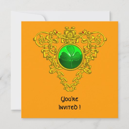 CELTIC HEART MET SHAMROCK ST PATRICK'S DAY PARTY KAART (Voorkant)