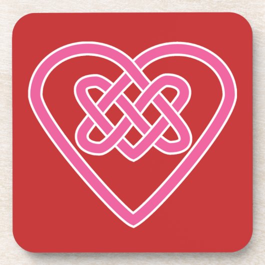 Celtic Heart Red Beverage Coaster Bier Onderzetter (Voorkant)