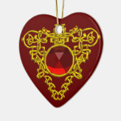 CELTIC HEART, Red Ruby Keramisch Ornament (Links)