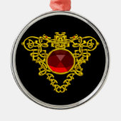 CELTIC HEART, Red Ruby Metalen Ornament (Voorkant)