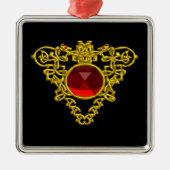 CELTIC HEART, Red Ruby Metalen Ornament (Voorkant)