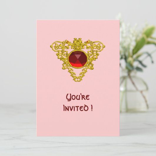 CELTIC HEART roze Kaart (Staand voorkant)