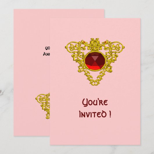 CELTIC HEART roze Kaart (Voorkant / Achterkant)