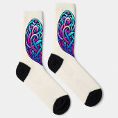 Celtic Heart w / Cream achtergrond Sokken (Rechts)