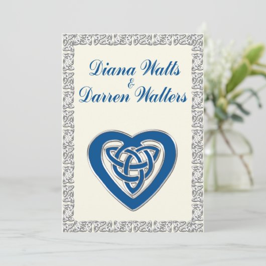 Celtic Heart Wedding Invitation 2 Kaart (Staand voorkant)