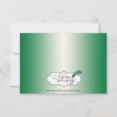 Celtic Hearts on Green Gradient Wedding Rehearsal Kaart (Achterkant)