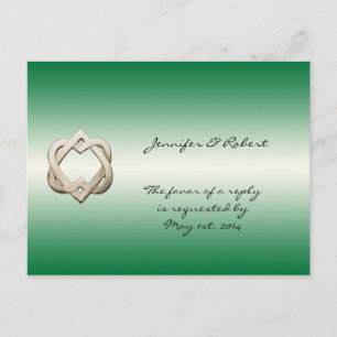 Celtic Hearts op Green Gradient RSVP-Briefkaart Uitnodiging Briefkaart