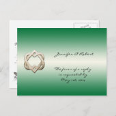 Celtic Hearts op Green Gradient RSVP-Briefkaart Uitnodiging Briefkaart (Voorkant / Achterkant)