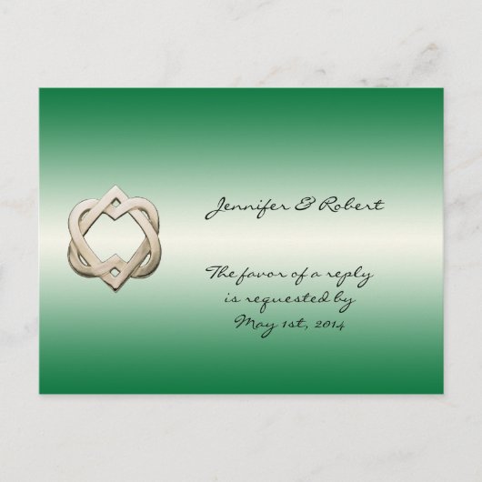 Celtic Hearts op Green Gradient RSVP-Briefkaart Uitnodiging Briefkaart (Voorkant)