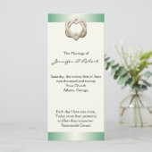 Celtic Hearts op Green Gradient Wedding Program Programmakaart (Staand voorkant)