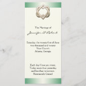 Celtic Hearts op Green Gradient Wedding Program Programmakaart (Voorkant)