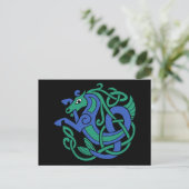 Celtic Hippocampus Zee-paard Briefkaart (Staand voorkant)