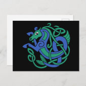 Celtic Hippocampus Zee-paard Briefkaart (Voorkant / Achterkant)