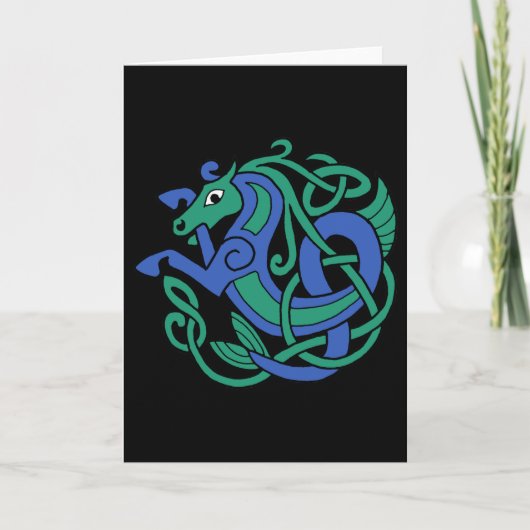 Celtic Hippocampus Zee-paard Kaart (Voorkant)