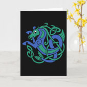 Celtic Hippocampus Zee-paard Kaart (Gele Bloem)