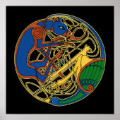 Celtic Hound and Bird Celtic Art Prints (Voorkant)