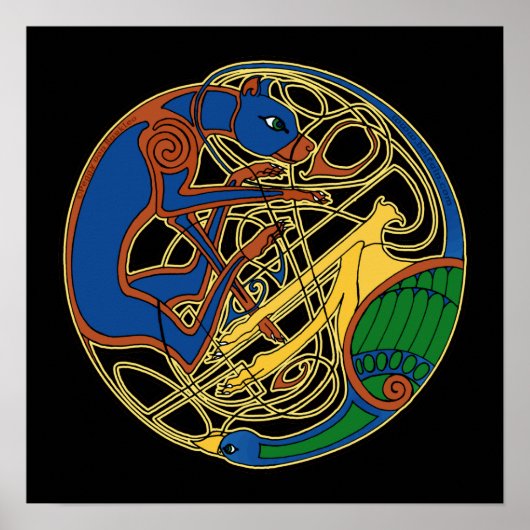 Celtic Hound and Bird Celtic Art Prints (Voorkant)