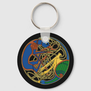 Celtic Hound & Bird Sleutelhanger, zwart Sleutelhanger