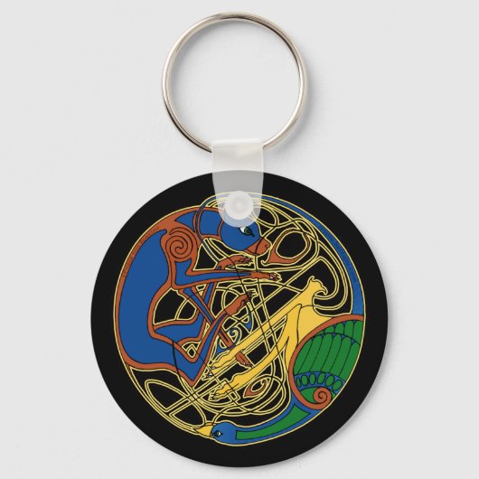 Celtic Hound & Bird Sleutelhanger, zwart Sleutelhanger (Voorkant)